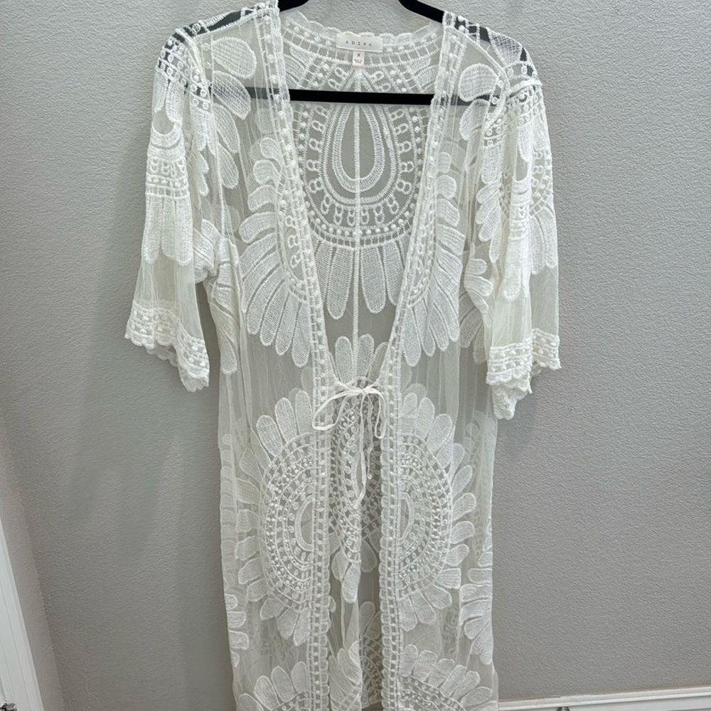 Ivory lace duster